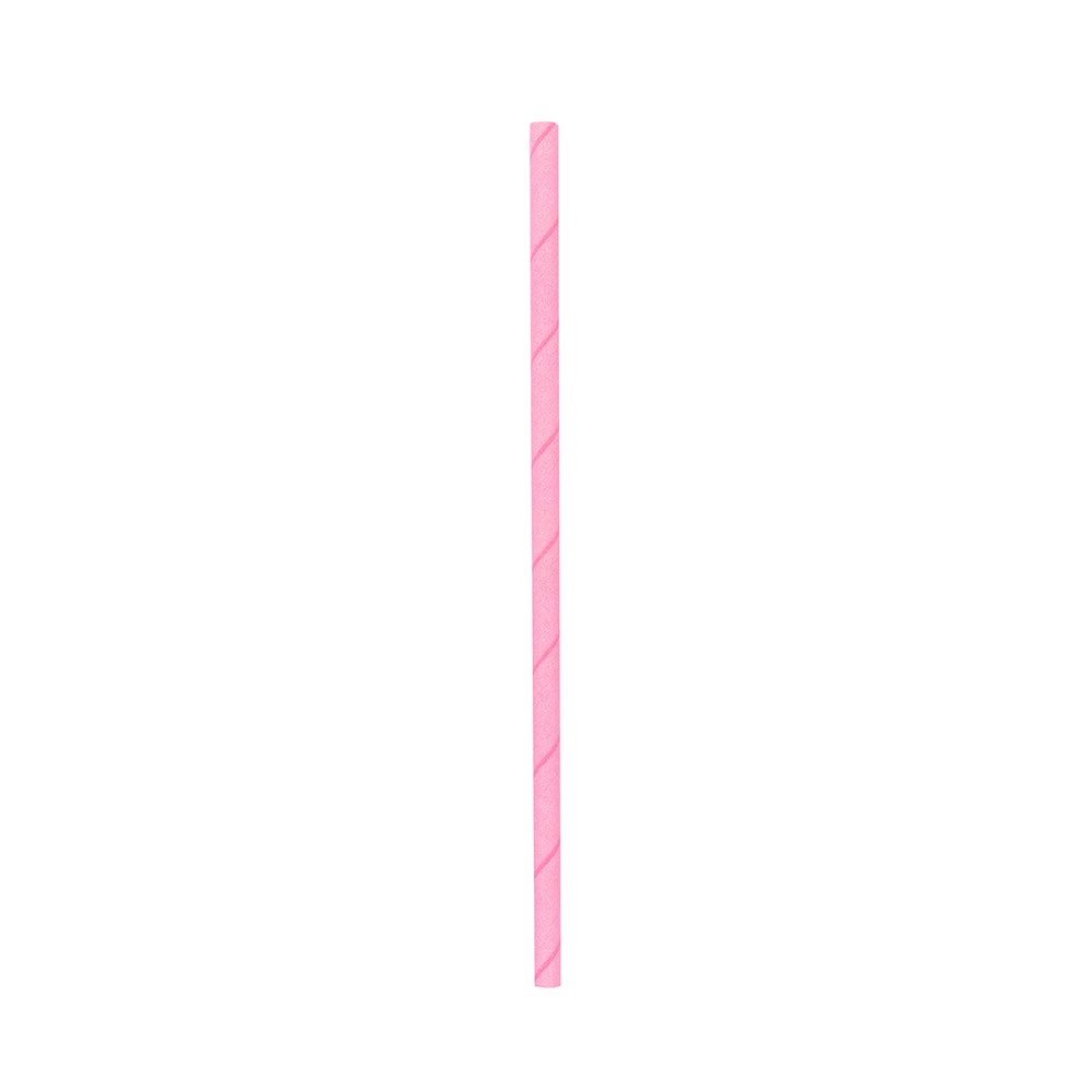 Straws, 7.75 Inch, Paper, Pink, Biodegradable, Sustainable,1 - 100 COUNT