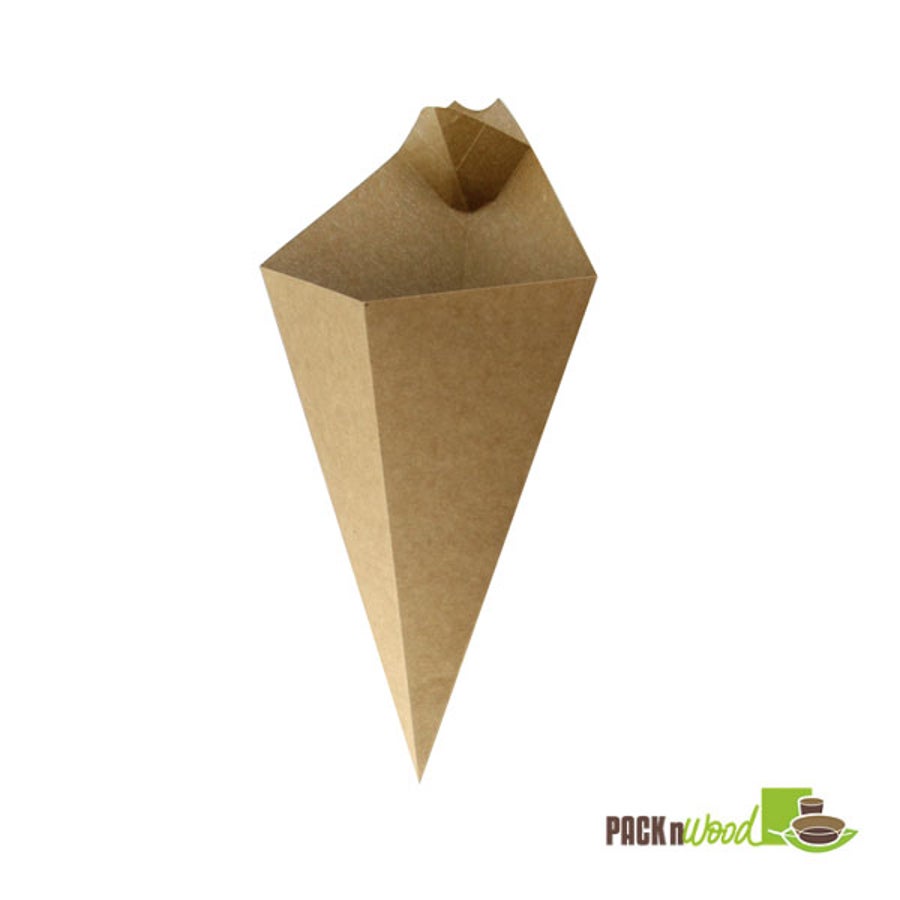 Cones, 5 Ounce, Paper, Kraft, with Dipping Sauce Compartment, 5 Ounce,20 - 25 COUNT