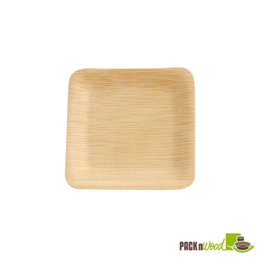 Plates, Food, 3.5 x 3.5 x 3.5 Inch, Bamboo, Square,4 - 25 COUNT
