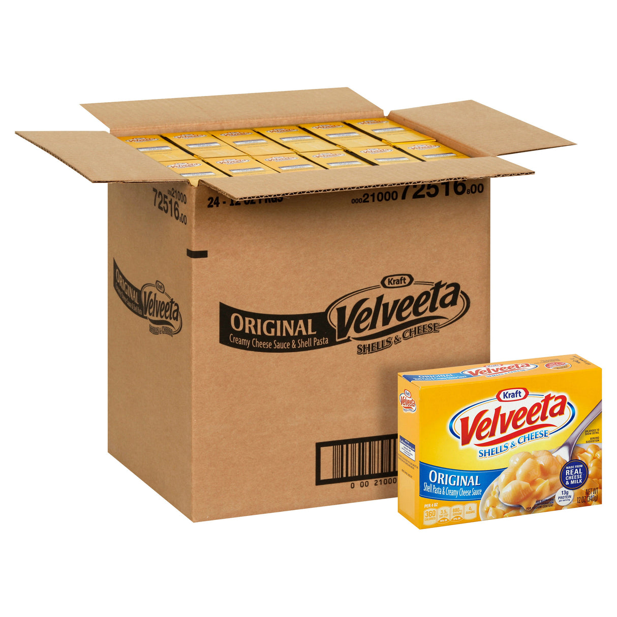 Entree, Macaroni & Cheese, Deluxe, Original Cheddar, Shelf-Stable,24 - 12 OUNCE
