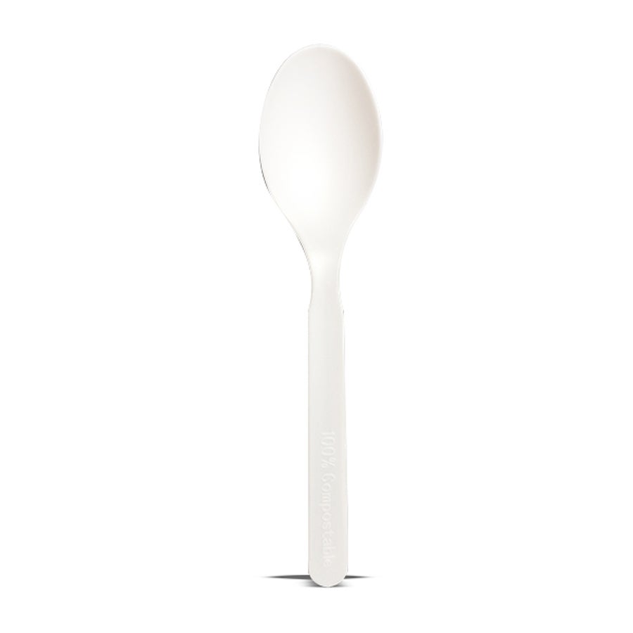Spoons, Plastic, White, 6 Inch, 6 Linear Inch,20 - 50 COUNT