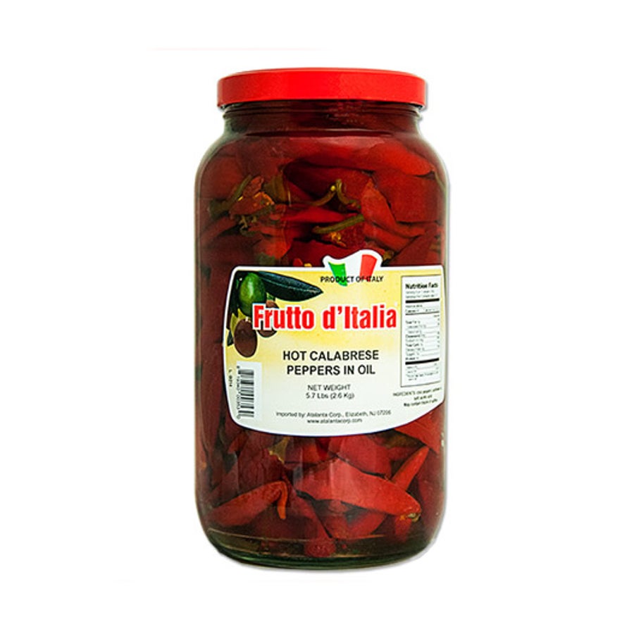 Peppers, Calabrese, Hot, in Sunflower Oil,1 - 5.7 POUND