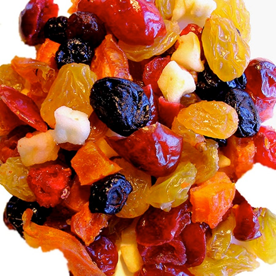 Fruit Blend, Diced, American, with Raisins/Cranberries/Peaches/Blueberries/Apples, Dried, Bulk,1 - 5 POUND