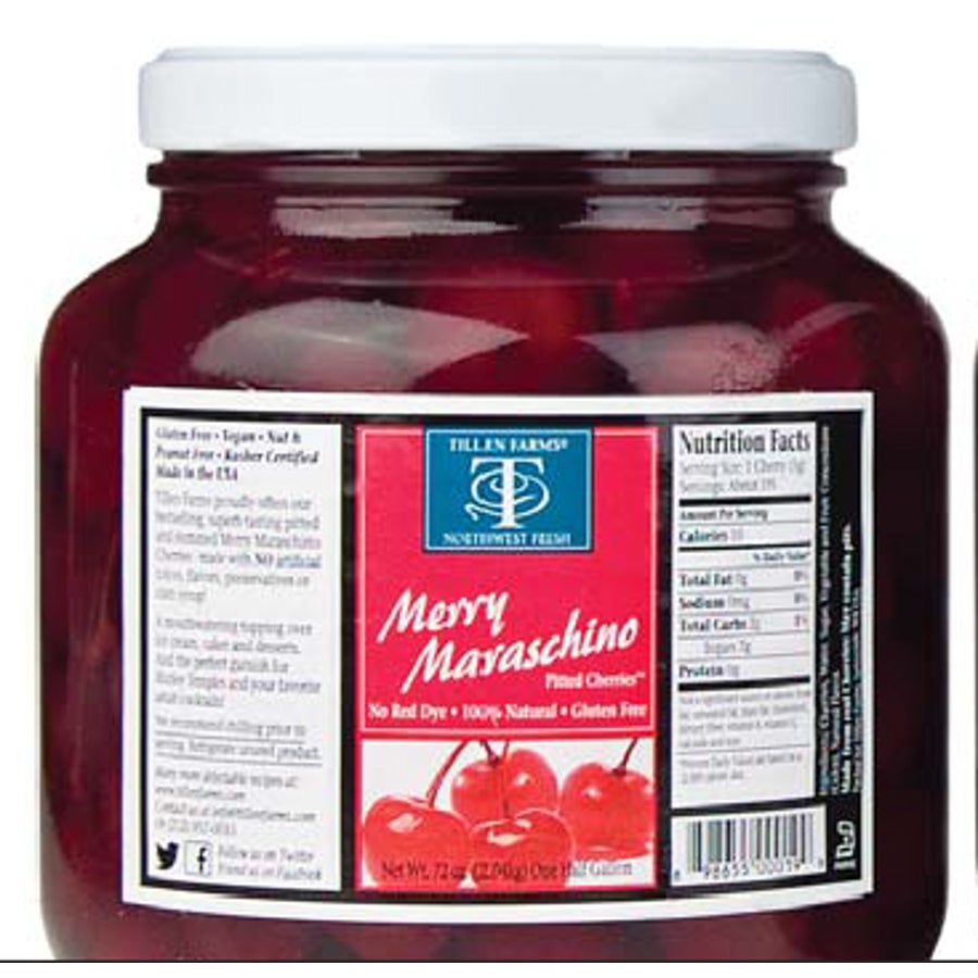 Cherries, Maraschino, Whole, Pitted with Stem,4 - 72 OUNCE