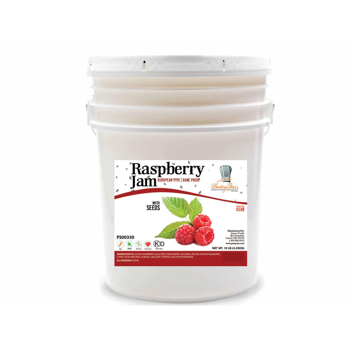 Jam, Bakery, Raspberry, with Seeds,1 - 20 POUND