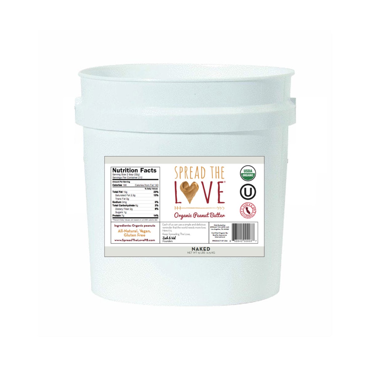 Peanut Butter, Creamy, Retail Plastic,1 - 15 POUND