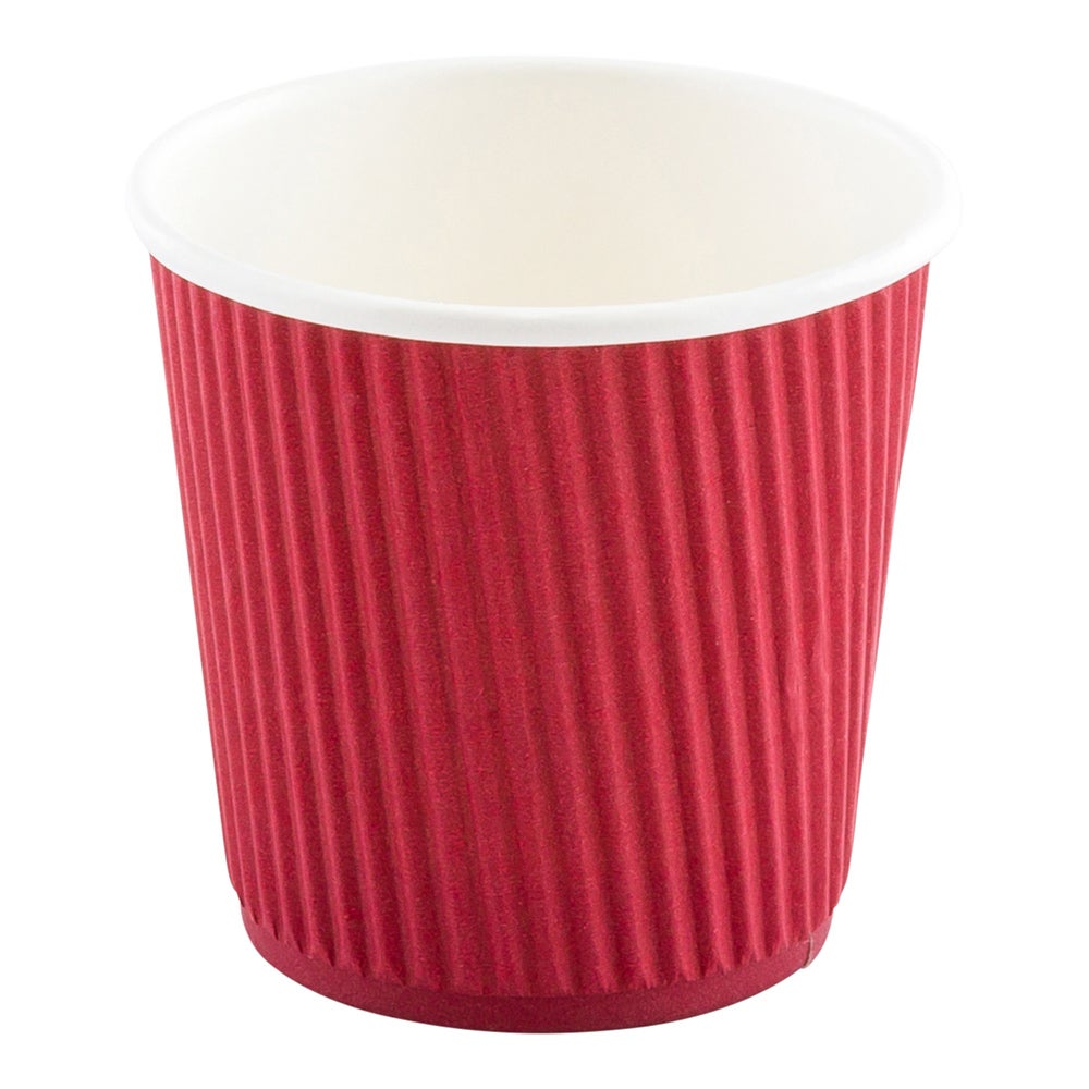 Cups, Hot, 4 Ounce, Paper, Crimson, Ripple Wall, 4 Ounce,1 - 500 COUNT