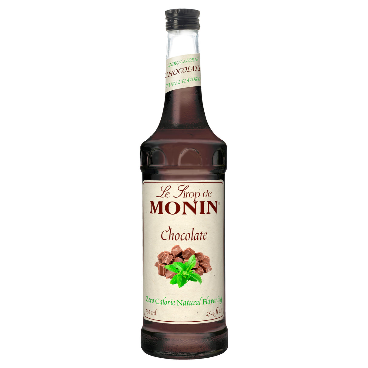 Beverage Syrup, Natural Chocolate, Glass,6 - 750 ML
