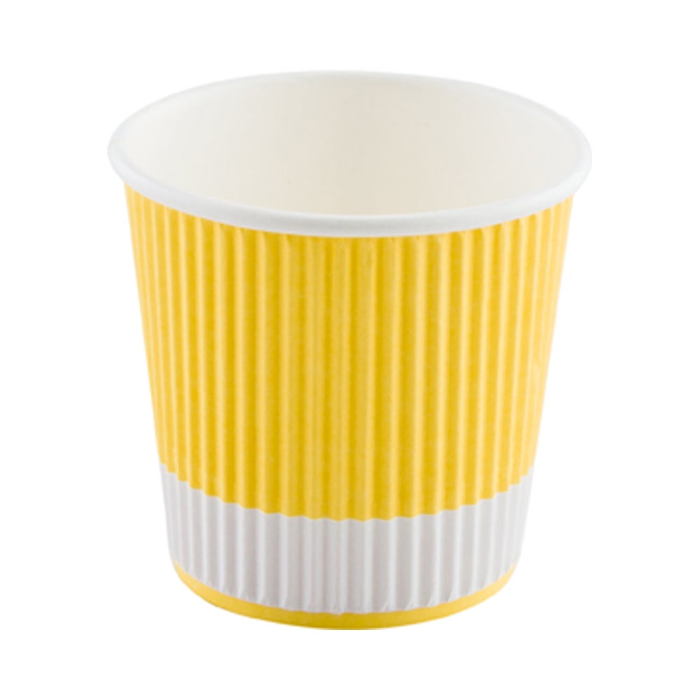 Cups, Hot, 4 Ounce, Paper, Light Yellow, Ripple Wall, 4 Ounce,1 - 500 COUNT