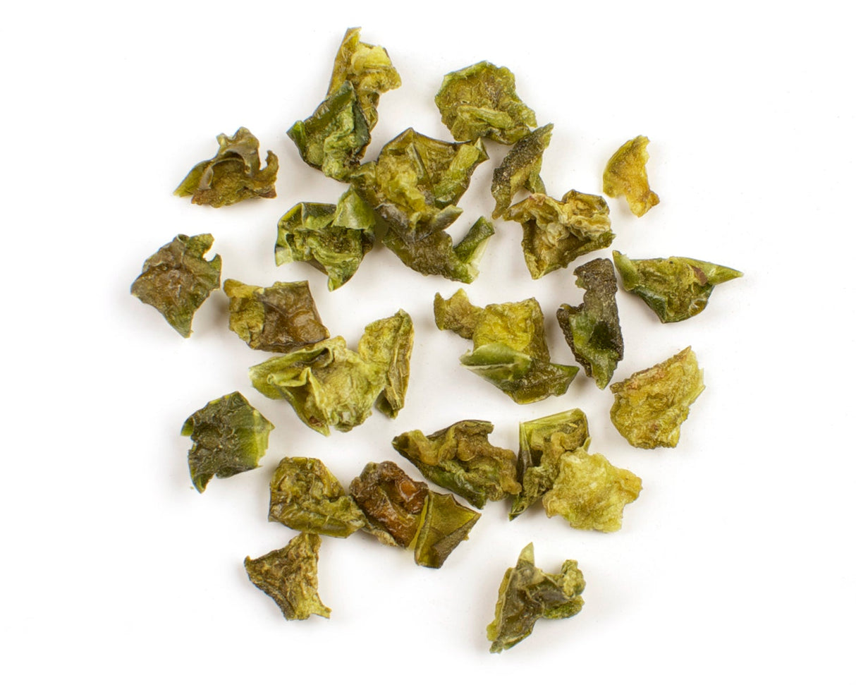 Peppers, Green Bell, 1/4 Inch Diced, Dried,1 - 25 POUND