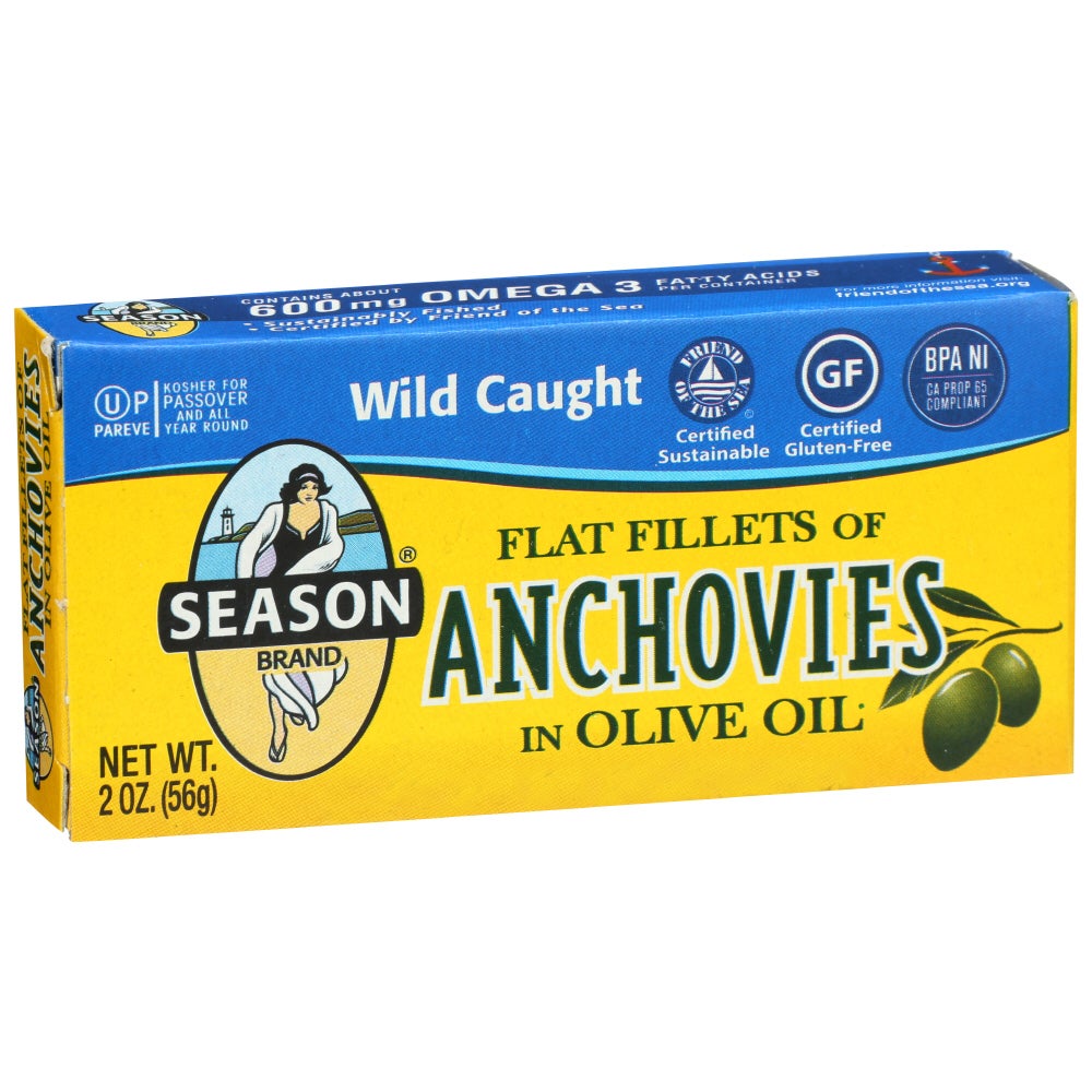 Anchovy Fillets, Flat, in Olive Oil,12 - 2 OUNCE