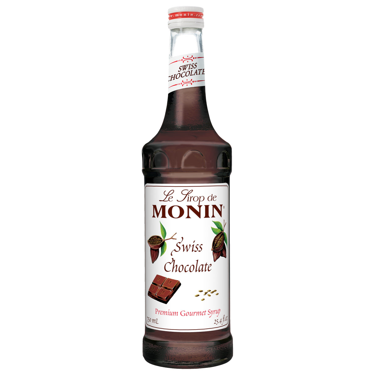 Beverage Syrup, Swiss Chocolate, Glass,12 - 750 ML