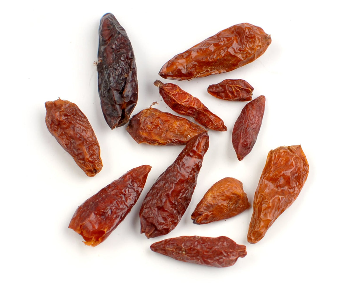 Peppers, Birdseye Chile, Destemmed, Dried,1 - 5 POUND