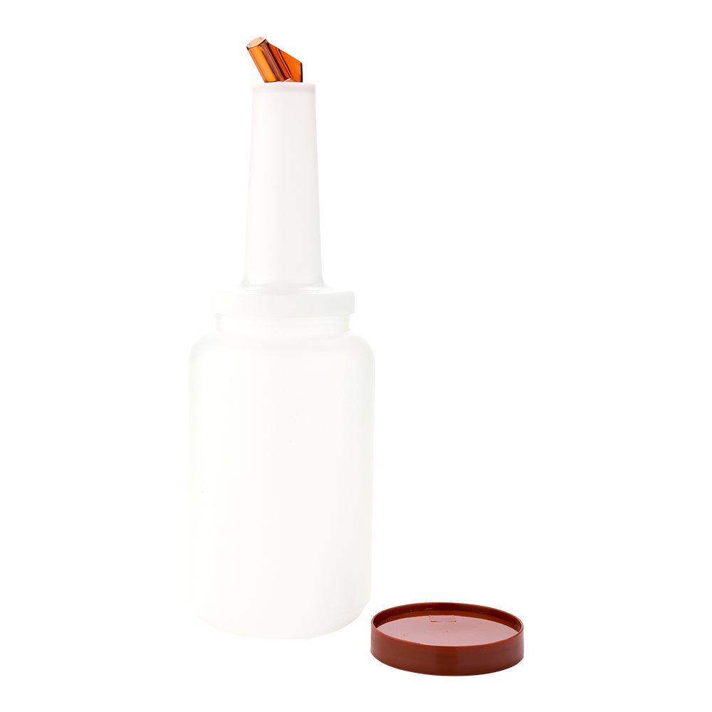 Bottle, Pour, 2.5 Quart, Translucent Plastic, with Brown Spout & Lid, 2.5 Quart,1 - 1 EACH