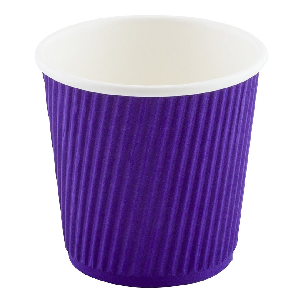 Cups, Hot, 4 Ounce, Paper, Royal Purple, Ripple Wall, 4 Ounce,1 - 500 COUNT