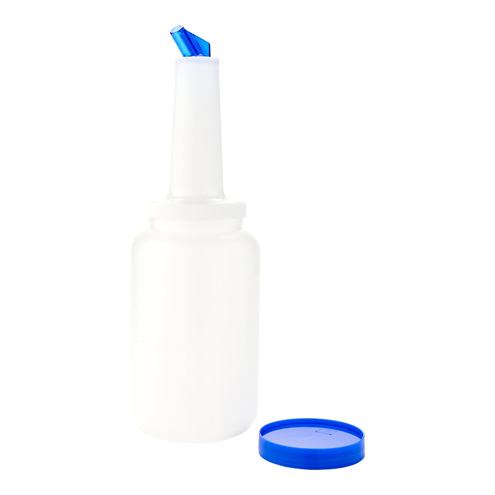 Bottle, Pour, 2.5 Quart, Translucent Plastic, with Blue Spout & Lid, 2.5 Quart,1 - 1 EACH