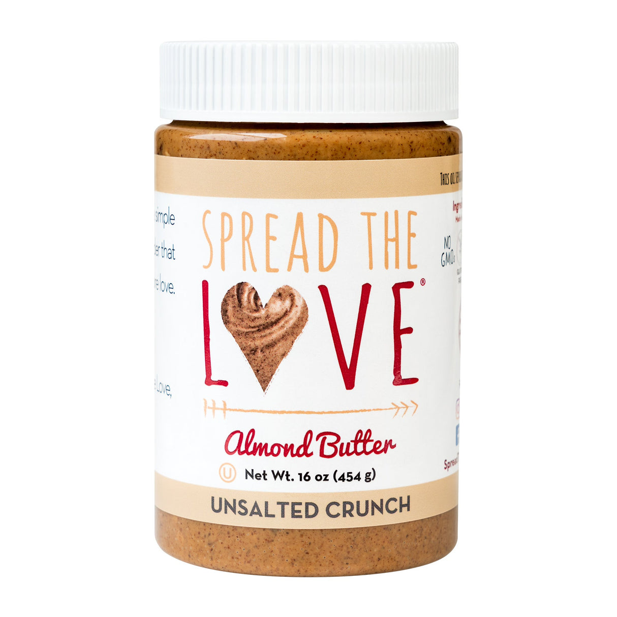 Almond Butter, Unsalted Crunch,6 - 16 OUNCE