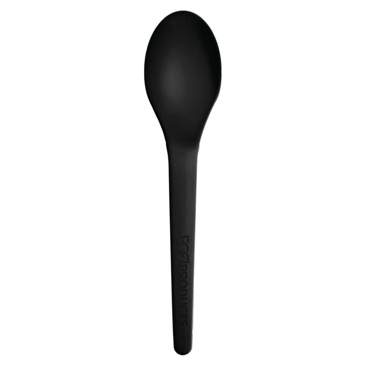 Spoons, Plantware, Plastic, Black, with Medium-length Handles, PLA, 6 Linear Inch,20 - 50 COUNT