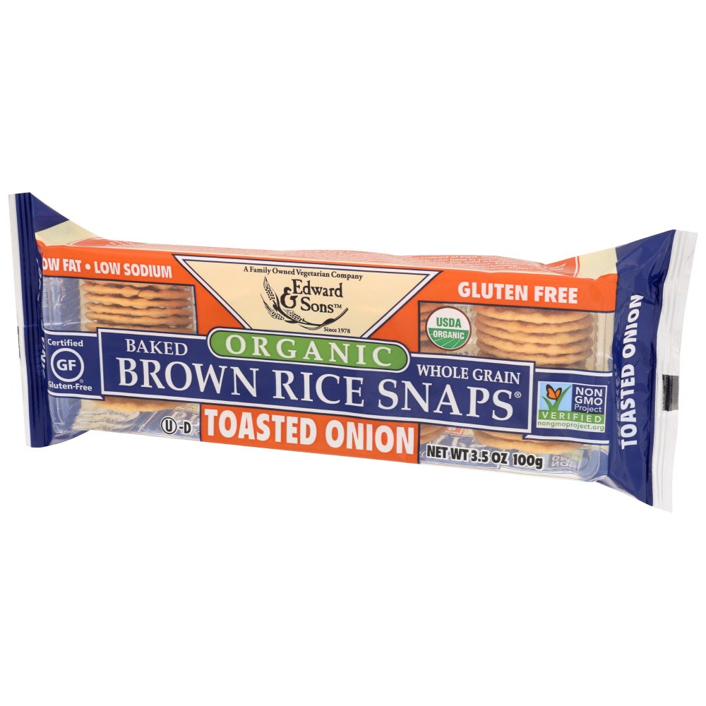 Snacks, Brown Rice Snaps, Toasted Onion,12 - 3.5 OUNCE