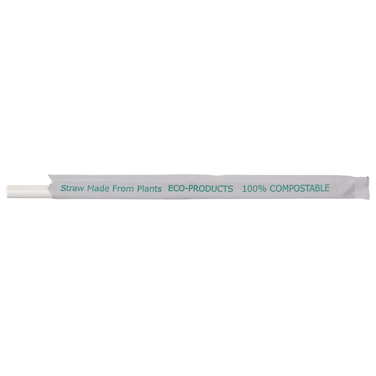 Straws, 7.75 Inch, Plastic, Clear, Wrapped, PLA, Compostable, 7.75 Linear Inch,24 - 300 COUNT