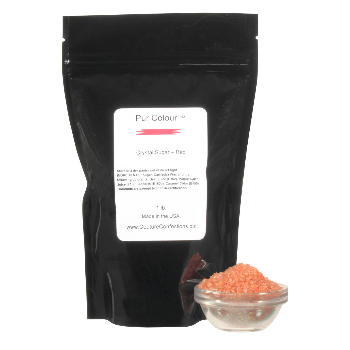 Sugar, Cane, Crystal, Red,1 - 1 POUND