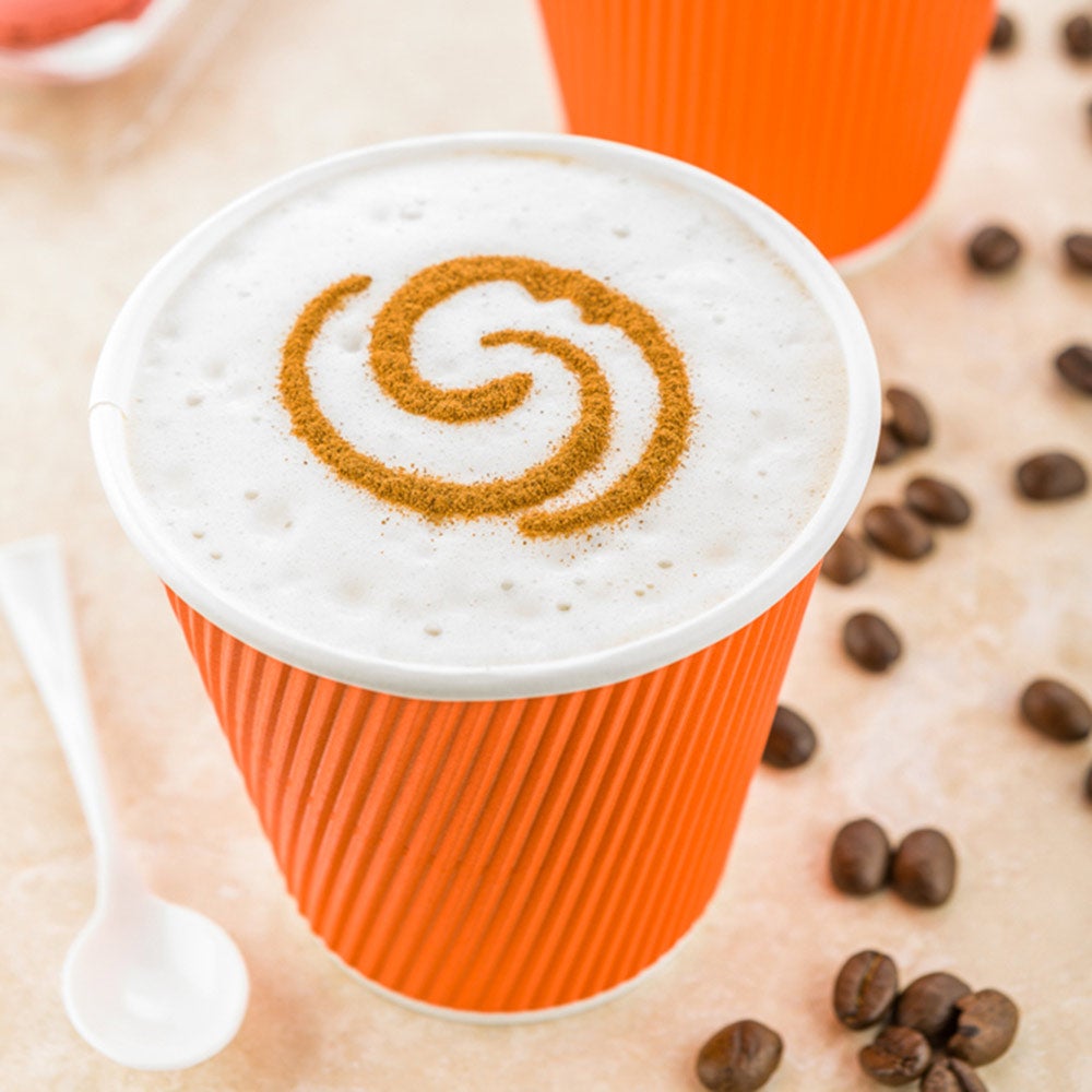 Cups, Hot, 8 Ounce, Paper, Tangerine Orange, Ripple-Wall, 8 Ounce,1 - 500 COUNT