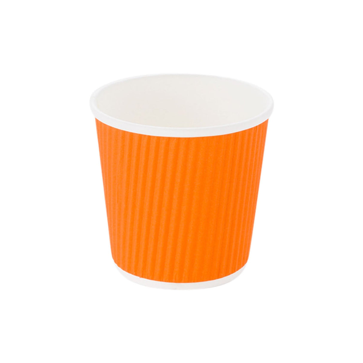 Cups, Hot, 4 Ounce, Paper, Tangerine Orange, Ripple-Wall, 4 Ounce,1 - 500 COUNT