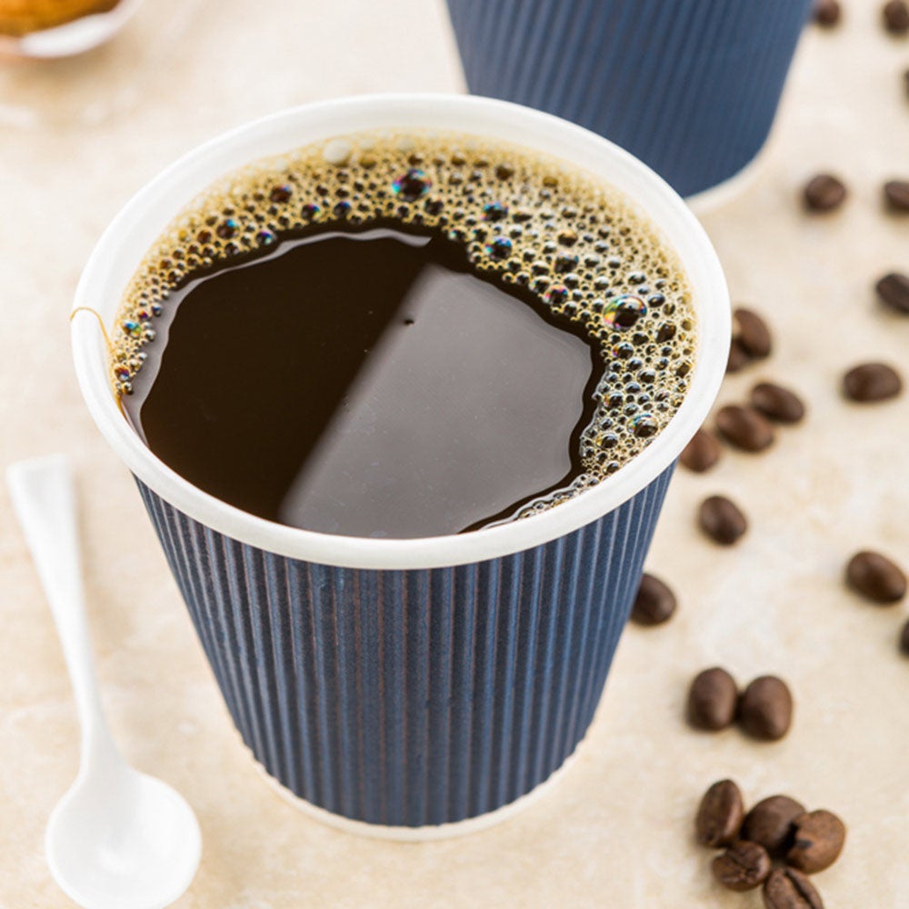 Cups, Hot, 8 Ounce, Paper, Midnight Blue, Ripple-Wall,1 - 500 COUNT