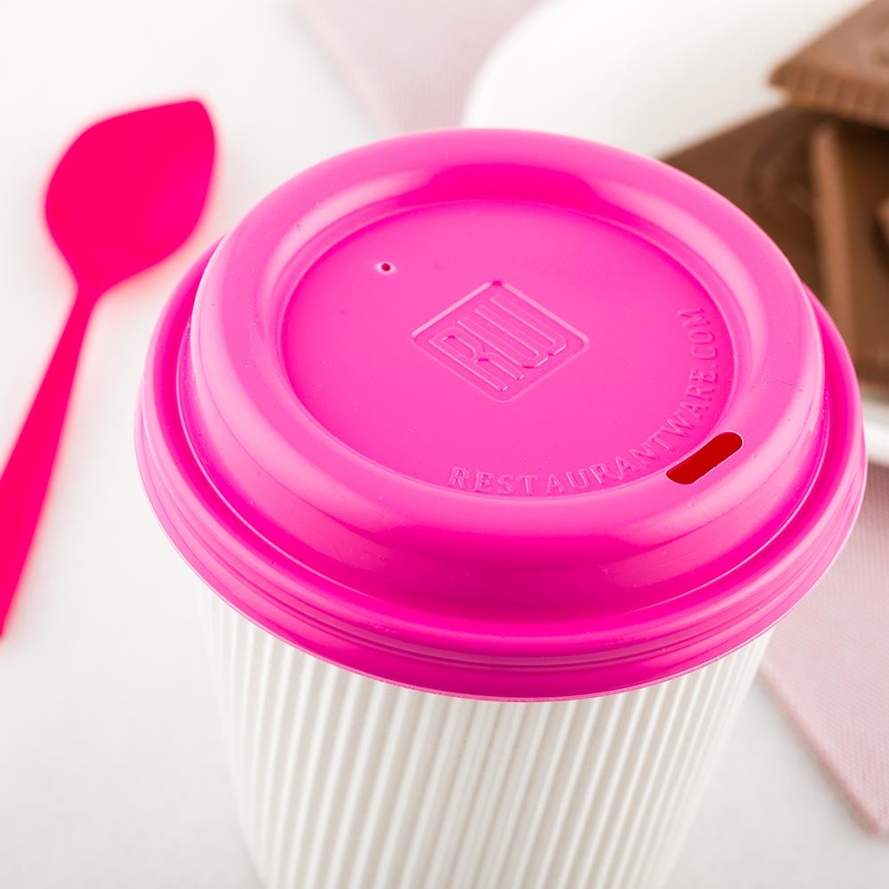Lids, Plastic, Hot Pink, for 8/12/16 Ounce Cups,1 - 500 COUNT