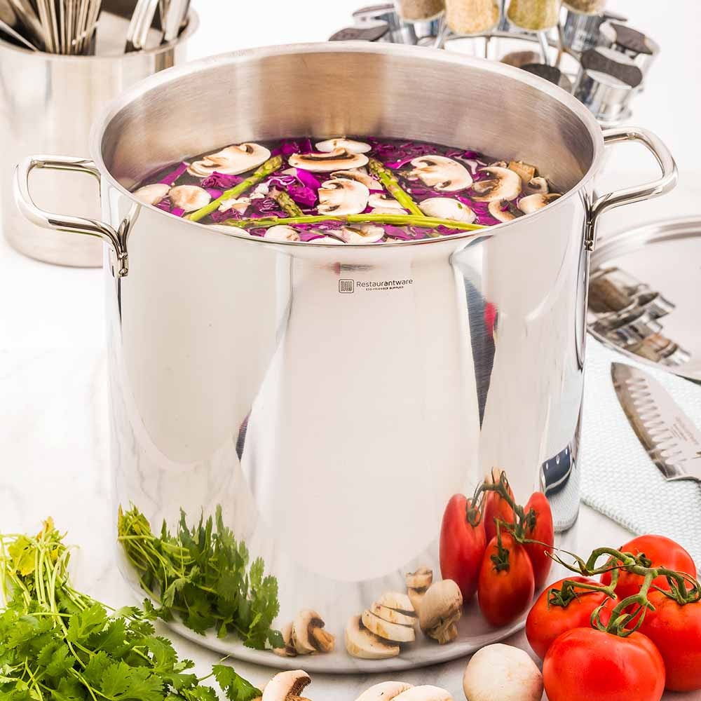 Pot, Stock, 21 Quart, Stainless Steel, Induction Ready, 21 Quart,1 - 1 COUNT