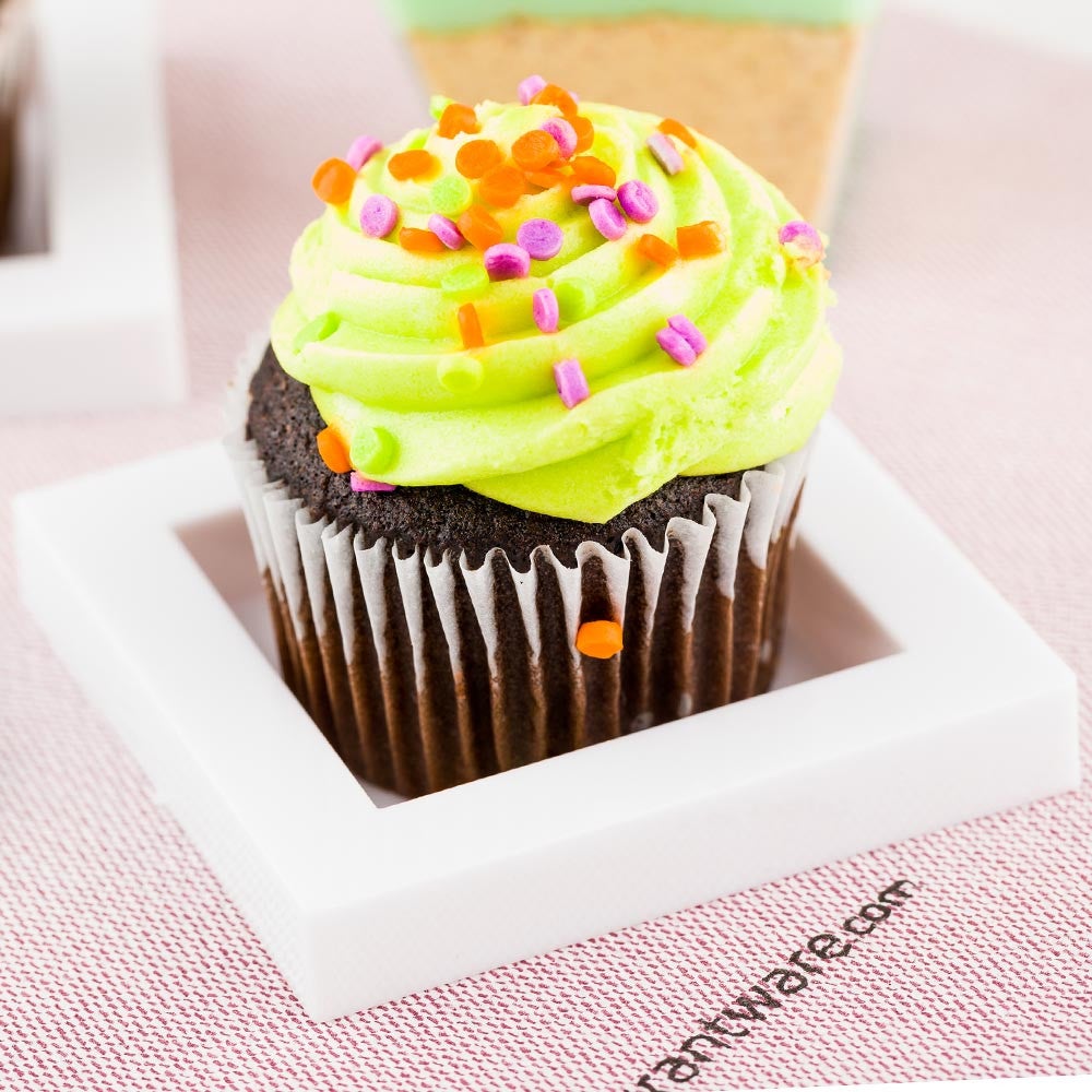 Plates, 2.5 Inch, Plastic, White, Square, 2.5 Linear Inch,1 - 100 COUNT