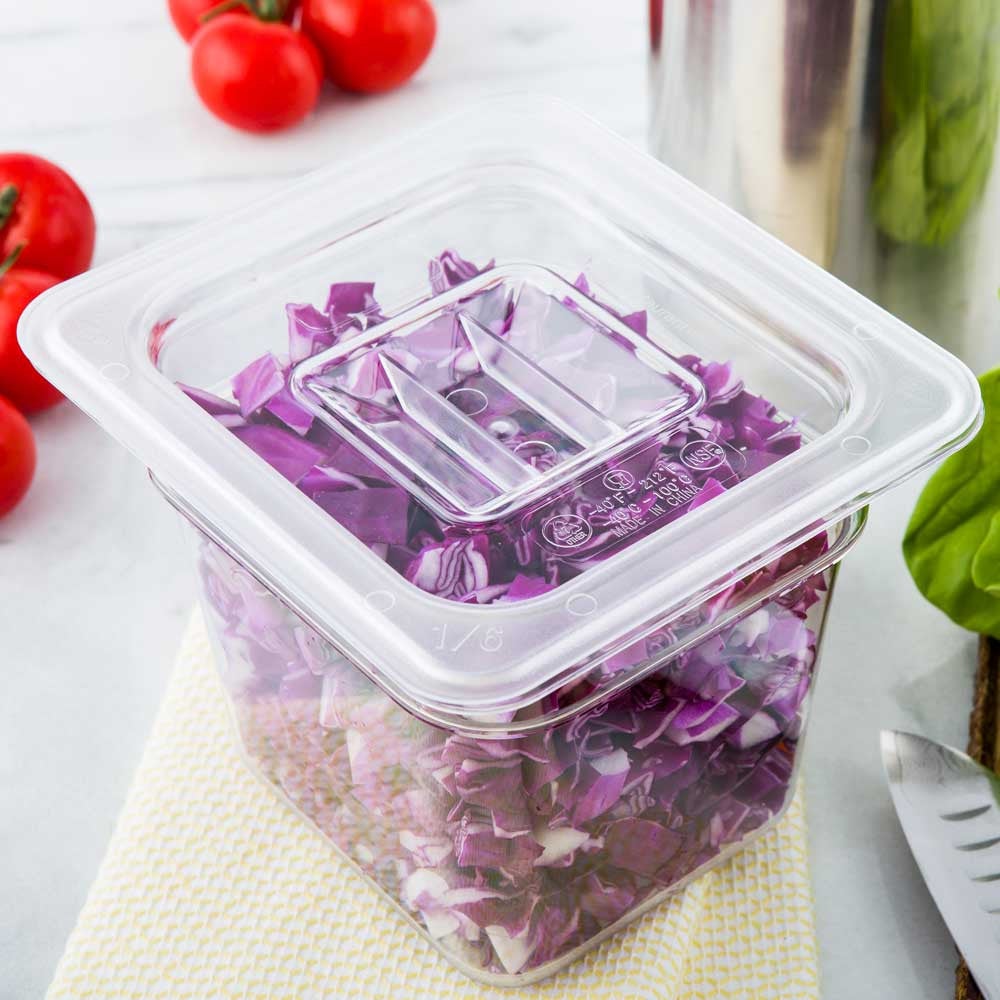 Lid, Clear, Plastic, for Sixth-Size Food Container,1 - 1 COUNT