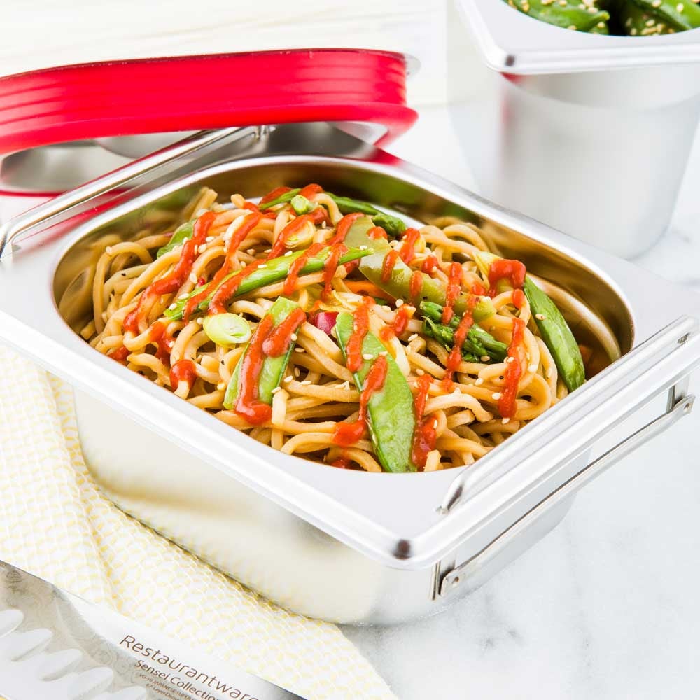 Pan, Steam Table, 1/6 Size, Stainless Steel, With 2.5 Inch Collapsible Handles, Anti Jam,1 - 1 COUNT