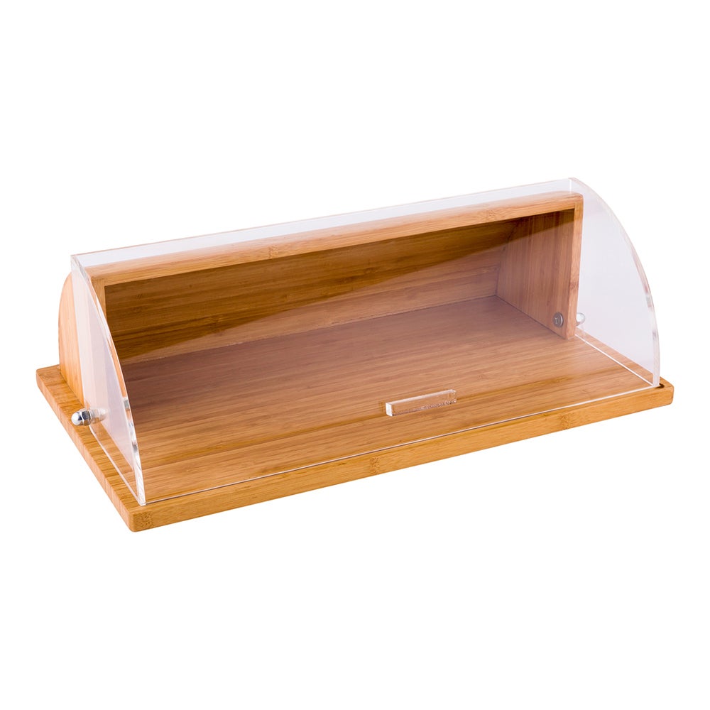 Display, 20 x 11.5 x 6.5 Inch, Rectangular, Natural, Bamboo, with Roll Top Cover,1 - 1 EACH