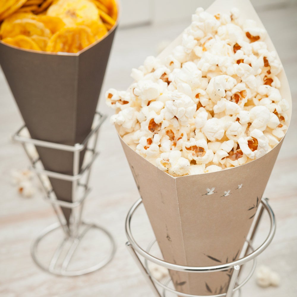 Containers, Food, 11. 5 Inch, Paper, Bamboo Design, Cone, 11.5 Linear Inch,1 - 100 COUNT