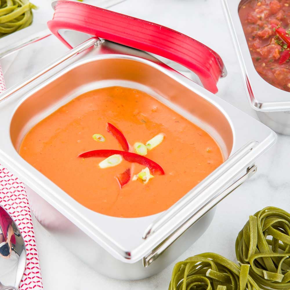 Pan, Steam Table, 1/6 Size, Stainless Steel, With 4 Inch Collapsible Handles, Anti Jam,1 - 1 COUNT