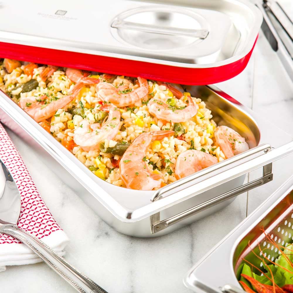 Pan, Steam Table, 1/3 Size, Stainless Steel, With 2.5 Inch Collapsible Handles, Anti Jam,1 - 1 COUNT