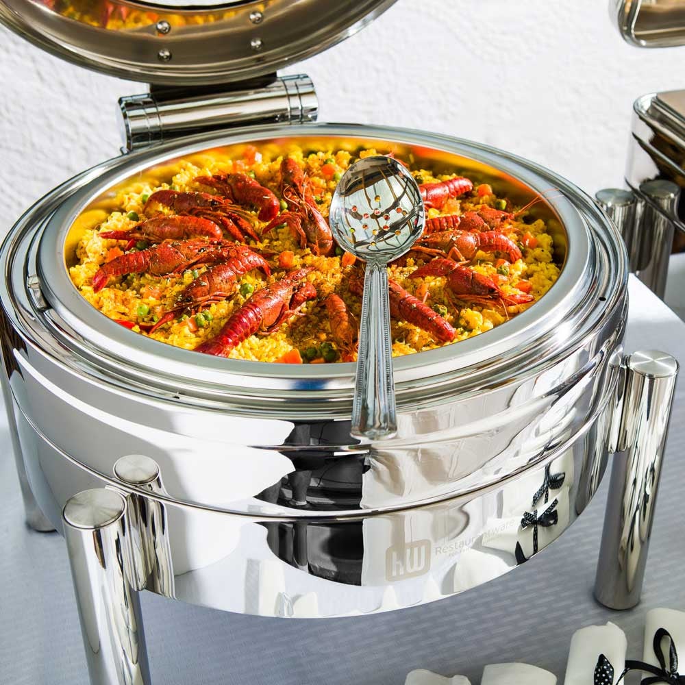 Chafer, Round, 6 Quart, Stainless Steel, with Glass Window, Induction-Ready, 6 Quart,1 - 1 COUNT