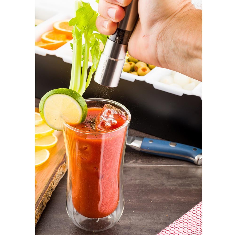 Pepper Mill, 6 x 1 Inch, Push Top, Stainless Steel,1 - 1 COUNT