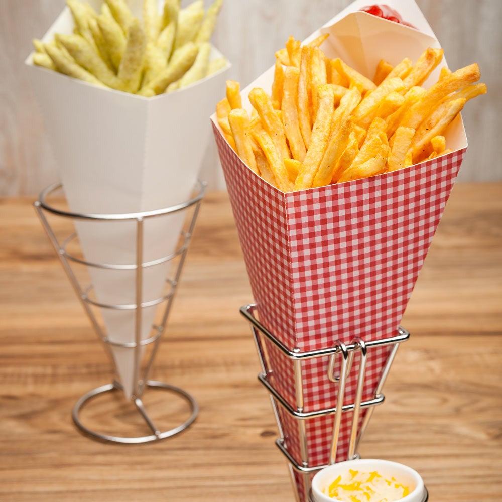 Containers, Food, 11.5 Inch, Paper, Picnic Design, Cone, with Dipping Pocket, 11.5 Linear Inch,100 - 1 EACH