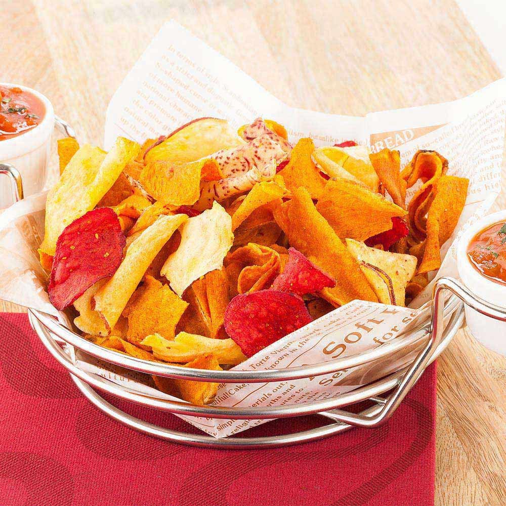 Basket, Appetizer, 10.2 x 6.9 x 3.1 Inch, Round, Stainless Steel, 10.2 Linear Inch,1 - 1 COUNT