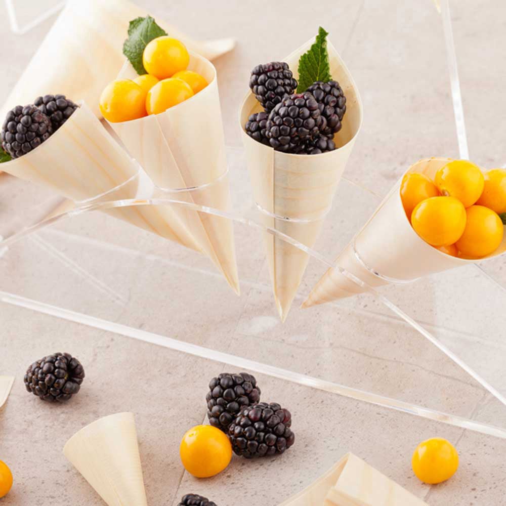 Stand, Cone, 12 Inch, 4-Slot, Clear Rising Sun Design, Acrylic,1 - 1 COUNT