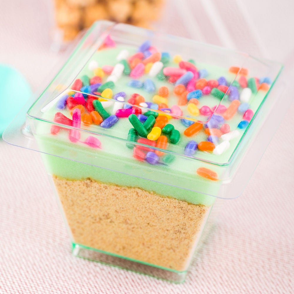 Lids, Plastic, Clear, Square, for Kova Dessert Cups, 2.5 Linear Inch,1 - 100 COUNT