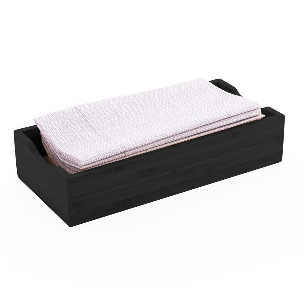 Holders, Cocktail Napkin, 9.5 x 4.25 x 2 Inch, Rectangle, Black, Bamboo,1 - 1 EACH