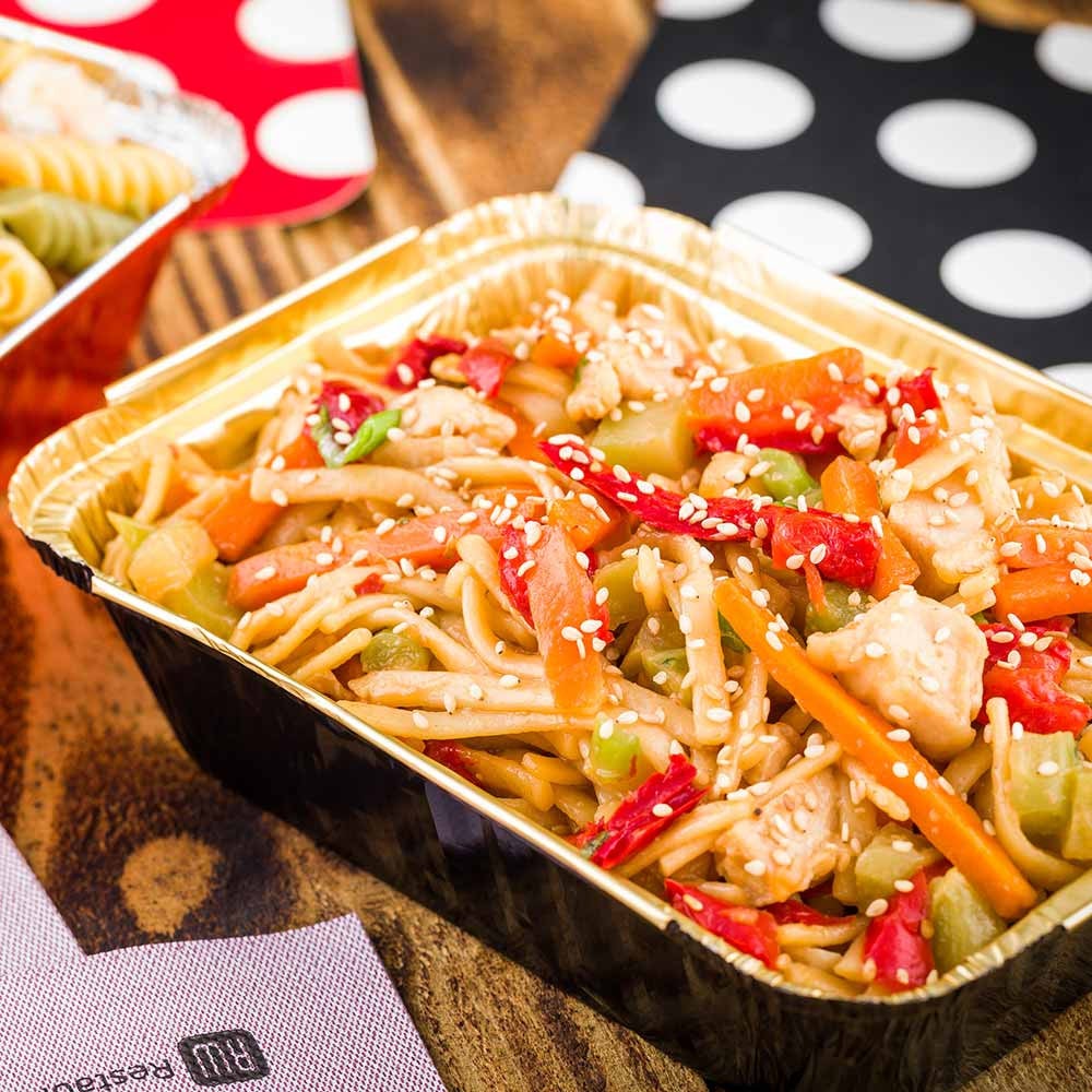 Container, Take-Out, Large 16 Ounce, Black & Gold Foil, Rectangle, with Polka Dot Paper Lid, 16 Ounce,1 - 200 COUNT