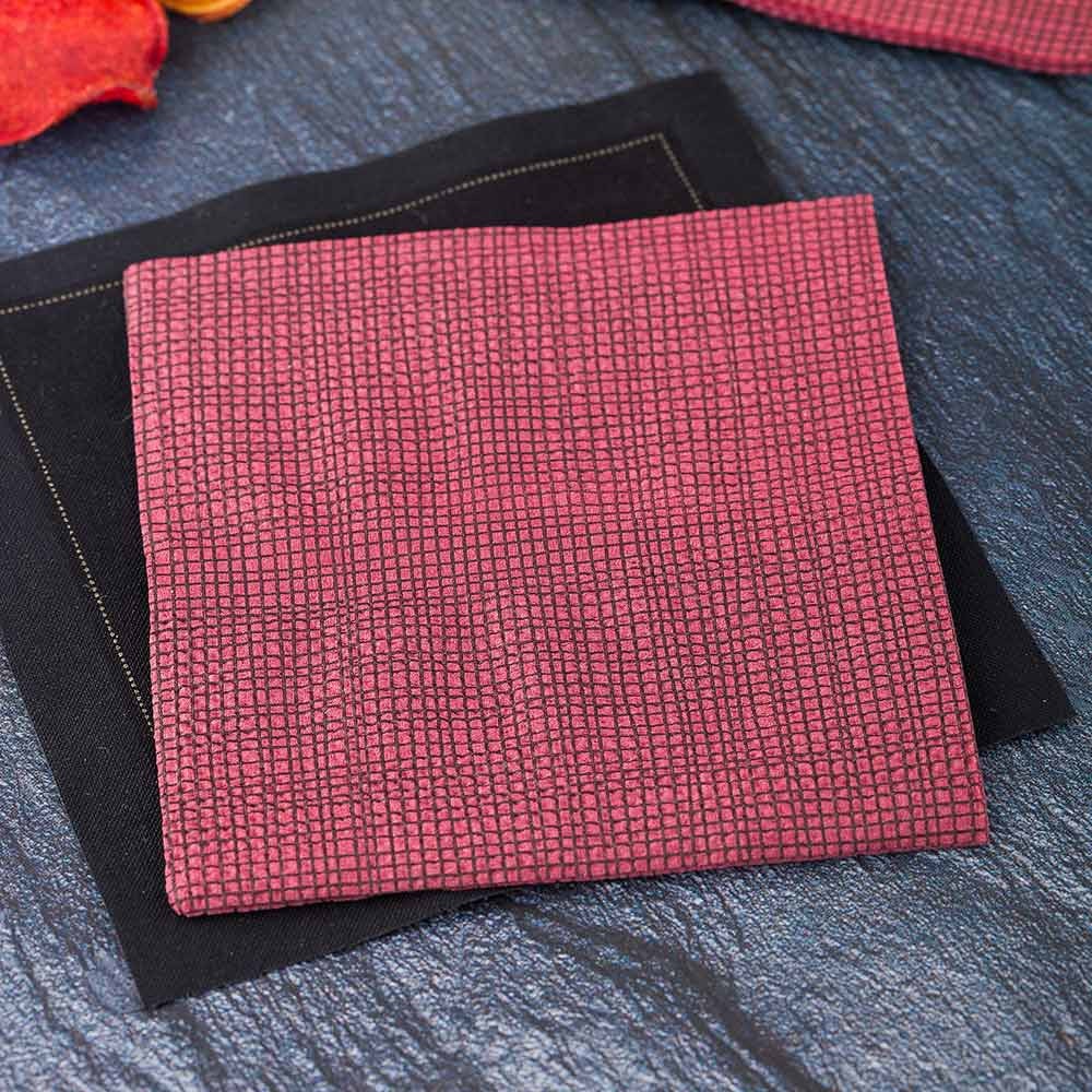 Napkins, Cocktail, Bordeaux with Black Threads, 8 x 8 Inch, 8 Linear Inch,1 - 100 COUNT