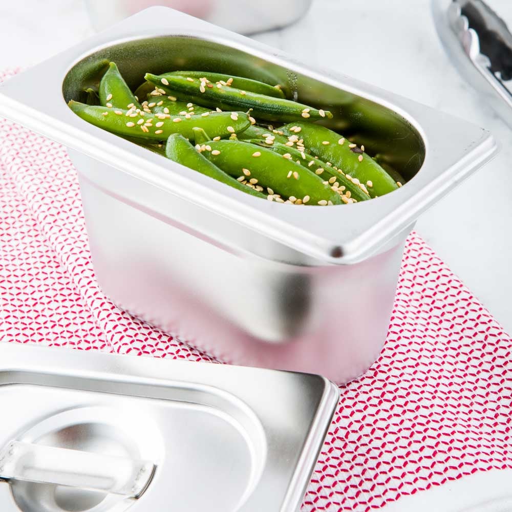 Pan, Steam Table, 1/9 Size, Stainless Steel, With 4 Inch Collapsible Handles, Anti Jam,1 - 1 COUNT