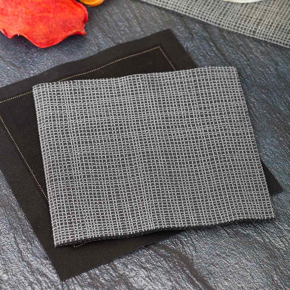 Napkins, Cocktail, 2 Ply, Black with White Threads, 8 x 8 Inch, 8 Linear Inch,1 - 4800 COUNT