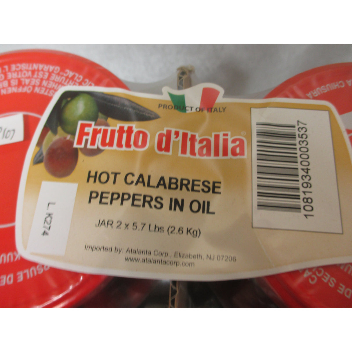 Peppers, Calabrese, Hot, in Sunflower Oil,1 - 5.7 POUND