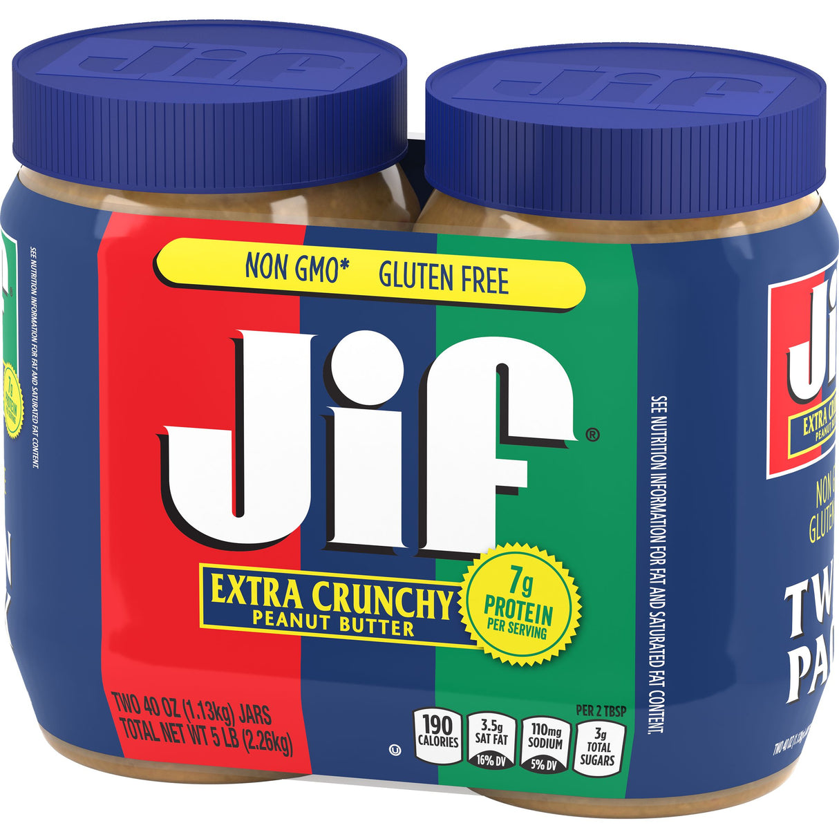 Peanut Butter, Extra Crunchy, Twin Pack, Shelf-Stable, 40 Ounce,4 - 2 COUNT
